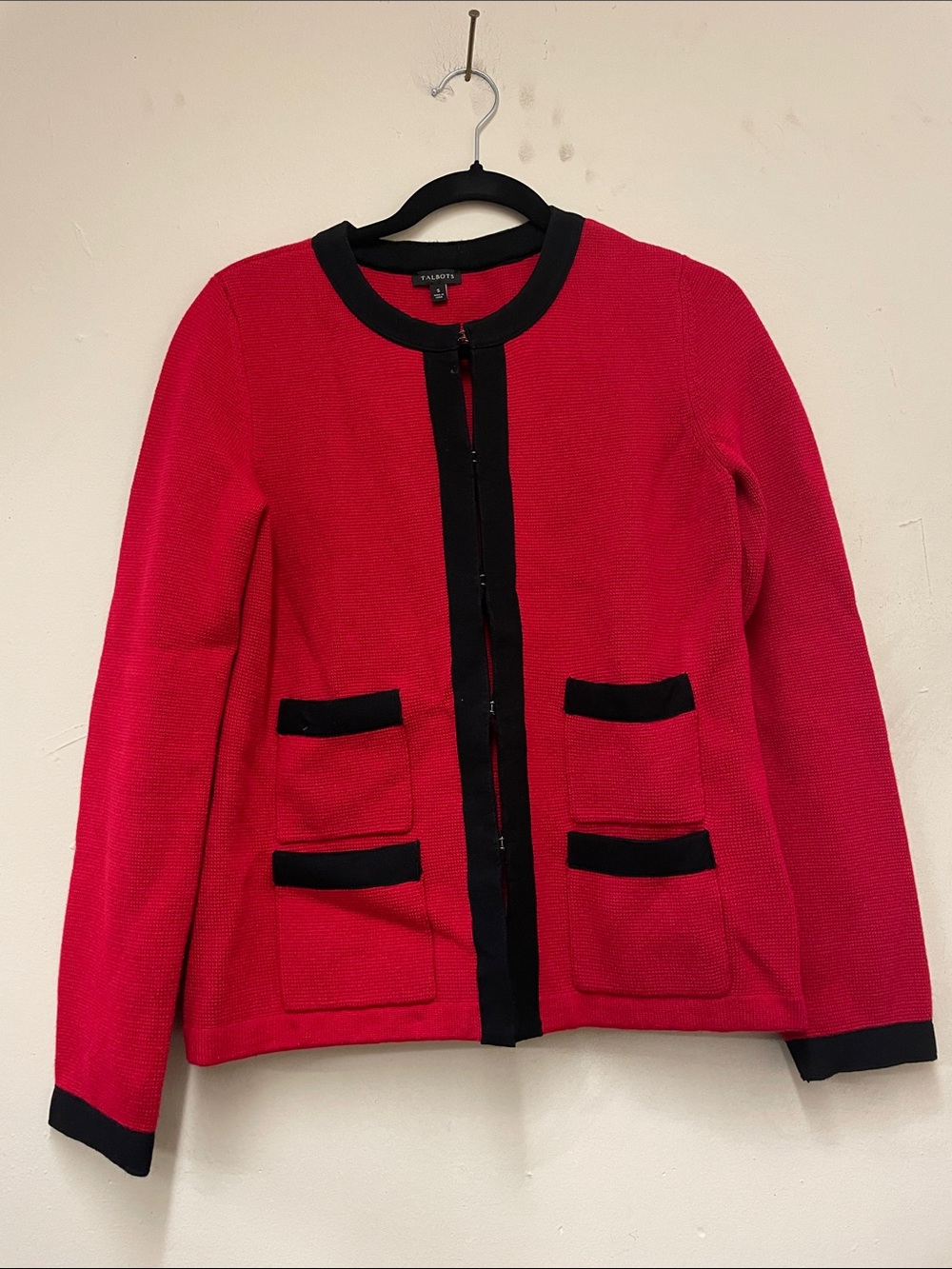 Talbots Red Jacket with Black Trim | Size S